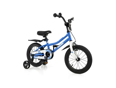 Slickblue 14 Inch Kids Bike with 2 Training Wheels for 3-5 Years Old
