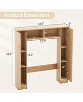 Costway Over The Toilet Storage Cabinet Double Door Bathroom Organizer