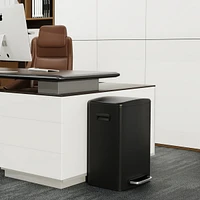 13 Gallon Stainless Steel Kitchen Trash Can with 30 Bags - Black