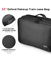 Byootique Rolling Manicure Table with 13" Makeup Train Case Travel Storage Bag