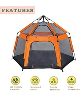 Simplie Fun Automatic Pop-Up Playpen Spacious, Stable, and Ventilated for Outdoor Adventures