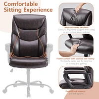 Streamdale Furniture Home Office Chair Ergonomic Pu Leather Desk Chair With Armrests