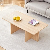 Simplie Fun Modern Rectangular Mdf Dining Table with Industrial Design