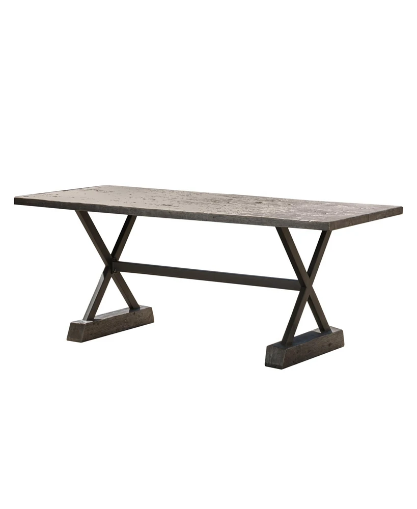 Simplie Fun Modern Industrial Concrete Top Dining Table with Metal Frame