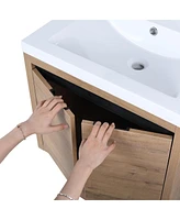 Streamdale Furniture 24 Inch Bathroom Cabinet with Sink, Soft Close Doors