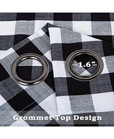 Caromio Buffalo Check Textured Grommet Window Curtain Panels Set