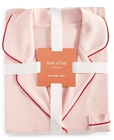 State of Day Women's 2-Pc. Packaged Ribbed Notched-Collar Pajamas Set Xs-3X, Created for Macy's