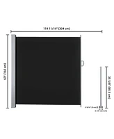 Yescom 120x63 In Retractable Side Awning Outdoor Water Repellent Screen Privacy Divider