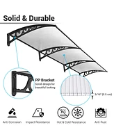 Yescom Door Window Awning Patio Cover Uv Rain Protection Pc Hollow Sheet Outdoor 2 Pack