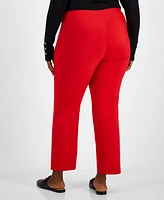 Jm Collection Plus & Petite Tummy Control Pull-On Slim-Leg Pants, Exclusively at Macy's