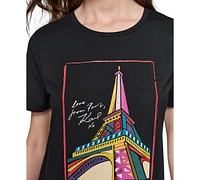 Karl Lagerfeld Paris Women's Eiffel Tower Graphic T-Shirt