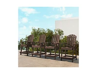 Hdpe Patio Chair with Armrest and Footrest for Indoor Outdoor