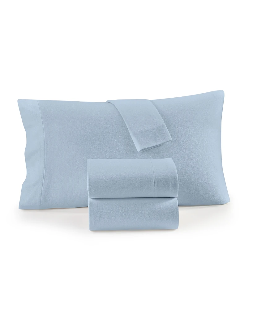 Charter Club Solid Flannel Cotton 4-Pc. Sheet Set, Full, Exclusively at Macy's