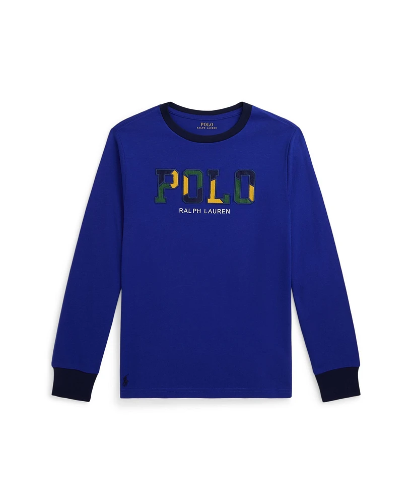 Polo Ralph Lauren Big Boys Corduroy-Logo Cotton Long-Sleeve Tee