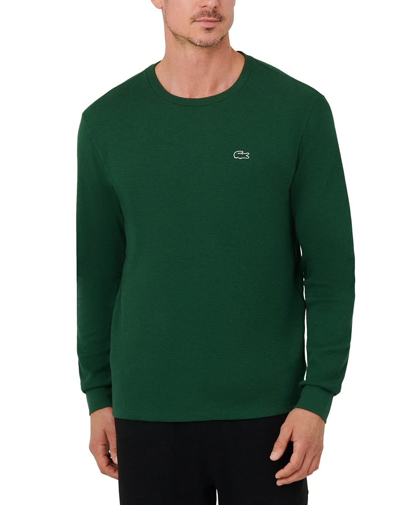 Lacoste Men's Waffle-Knit Thermal Sleep Shirt