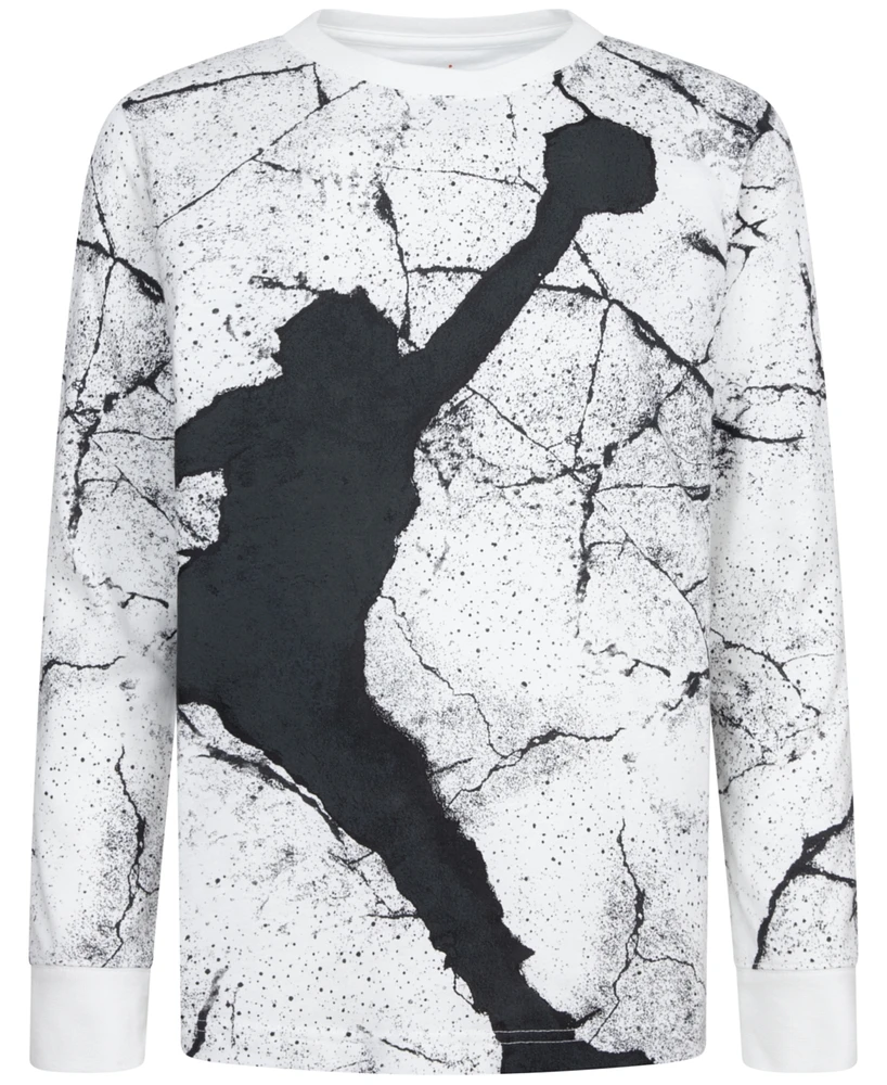 Jordan Little Boys Jumpman Cement Long-Sleeve Graphic T-Shirt