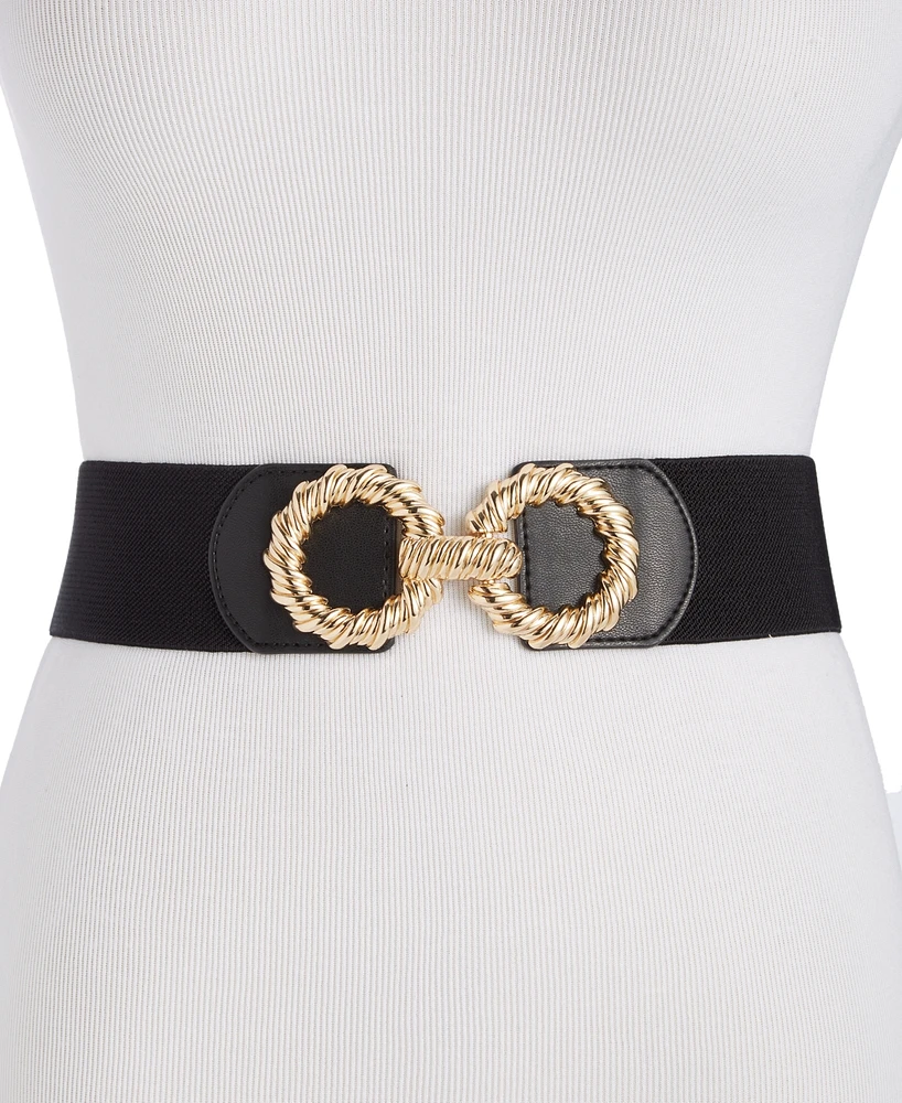 I.n.c. International Concepts Women's Twisted Double-Ring Stretch Belt, Created for Macy's