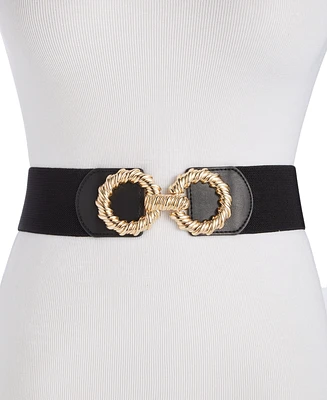 I.n.c. International Concepts Women's Twisted Double-Ring Stretch Belt, Created for Macy's