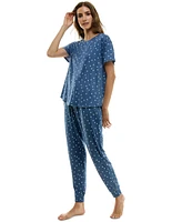 Jaclyn Intimates Women's 2-Pc. Printed Jogger Pajamas Set