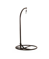 Free-Standing Iron Hammock Chair Stand for Indoor-Outdoor Use