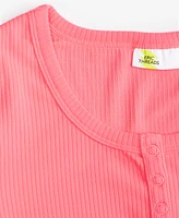 Epic Threads Girls Short-Sleeve Ribbed Henley Top, Created for Macy's