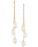 Honora Cultured Freshwater Baroque Pearl (6-7mm) Strand Drop Earrings in 10k Gold