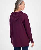 Style & Co Women's Waffle-Knit Hoodie Tunic, Created for Macy's