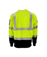 RefrigiWear Big & Tall Men s Hi Vis Crewneck Sweatshirt with Reflective Tape