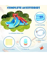 Inolait Inflatable Water Slide Crab Dual Slide Bounce House without Blower