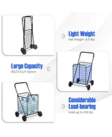 Sugift Portable Folding Shopping Cart Utility for Grocery Laundry
