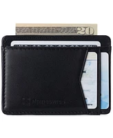 Alpine Swiss Mens Rfid Safe Front Pocket Wallet Smooth Leather Slim Card Holder