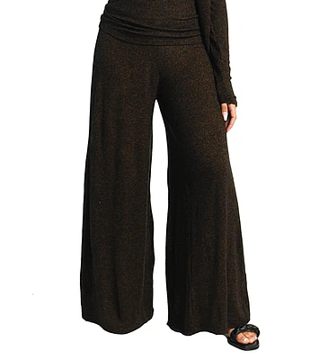 Dai Moda Women's Bonsai Palazzo Cashmere Sweater Pant