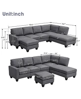 Mondawe 104.3x78.7" Modern L-shaped Sectional Sofa,7