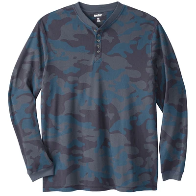 KingSize Men's Waffle-Knit Thermal Henley Tee