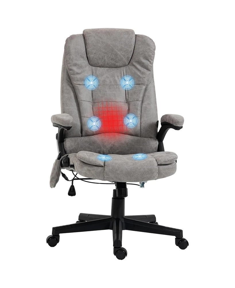 Vinsetto Massage Office Chair with 6 Points Heat Microfiber Executive Office Chair