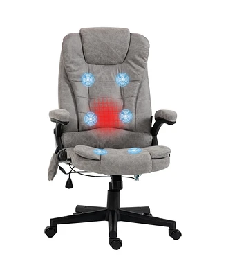 Vinsetto Massage Office Chair with 6 Points Heat Microfiber Executive Office Chair