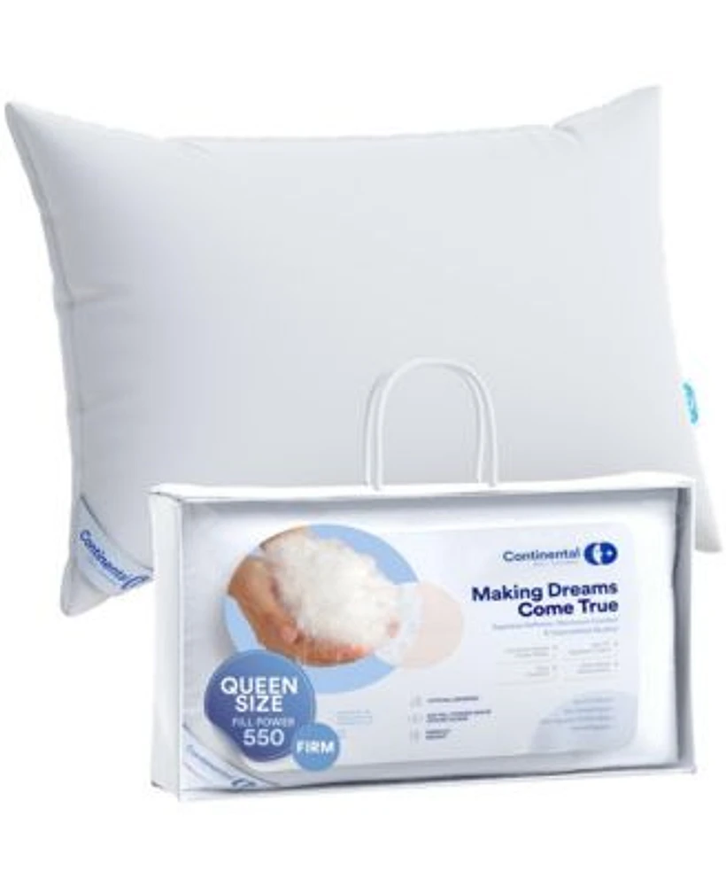 Continental Bedding Luxury Down Pillows Pack Of 1 550fp Firm