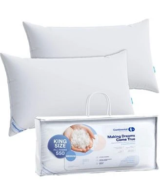 Continental Bedding Luxury Down Pillows Set Of 2 550fp Medium