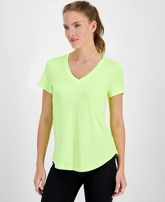 Id Ideology Plus Curved-Hem V-Neck Top, Created for Macy's