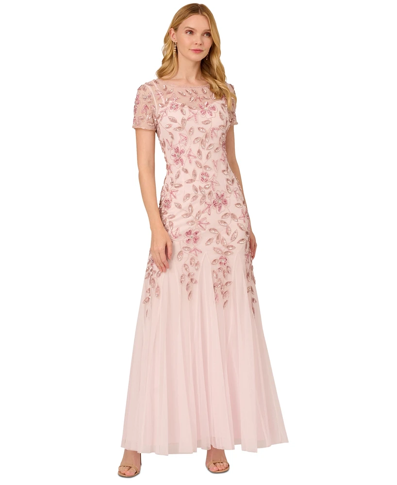 Adrianna Papell Women's Floral-Design Embellished Gown | Connecticut Post  Mall