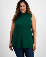 Jm Collection Plus Size Mock-Neck Sleeveless Sweater, Created for Macy's