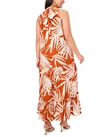 Msk Plus High-Neck Sleeveless Tiered Maxi Dress