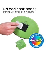 iTouchless Stainless Steel Compost Bin 1.6 Gallon Includes AbsorbX Odor Filter System, Pest-Proof, Titanium Rust-Free Space-efficient Slim Oval Shape