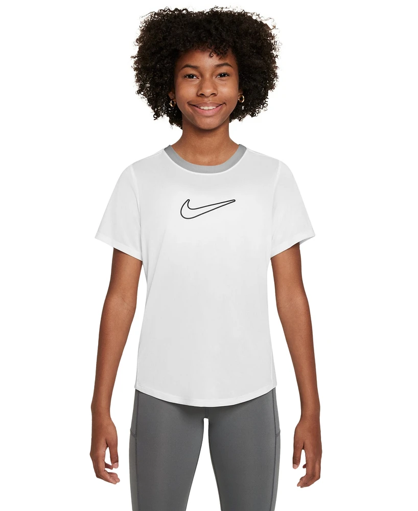 Nike Big Girls' One Fitted Dri-fit Short-Sleeve Top