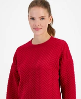 Id Ideology Women's Relaxed Quilted Crewneck Pullover, Created for Macy's