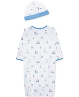 Little Me Baby Boys Cotton Golf Nightgown & Hat Set