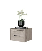 Fm Furniture Elfrida Wall-Mounted Nightstand, Sleek Single-Drawer Design with Spacious Top Shelf