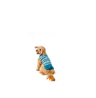 Chilly Dog Teal Alpaca Fairisle Dog Sweater