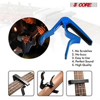 5 Core Capo Acoustic Electric Guitar 6 String Quick And Easy Adjustment Classic Clip