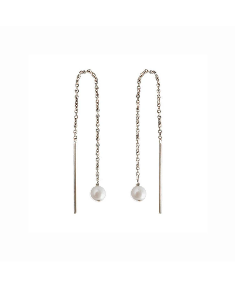 Astor & Orion Paloma Pearl Threaders Silver